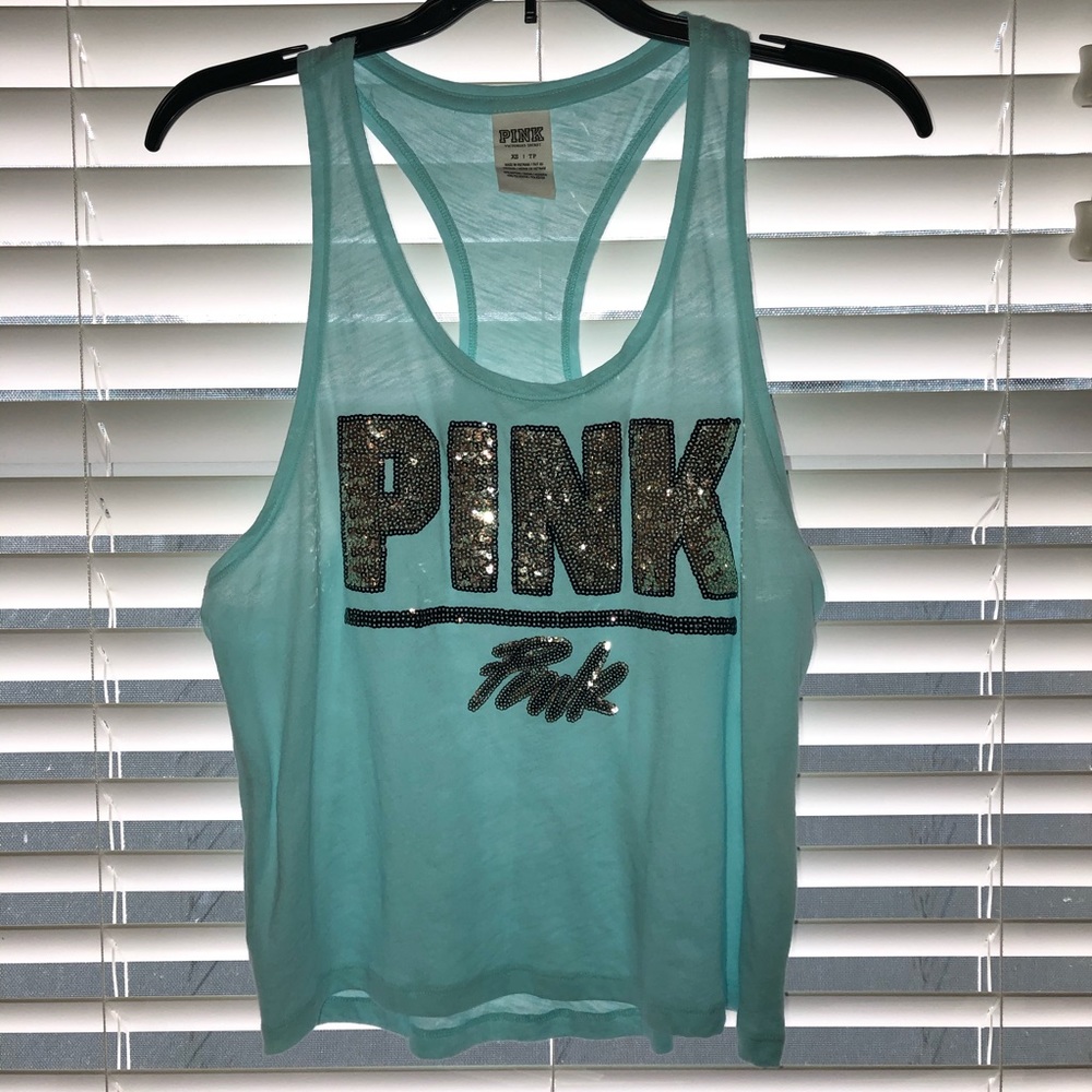 PINK glittery tank top